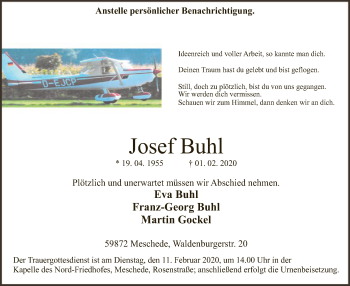 Traueranzeige von Josef Buhl von MZV