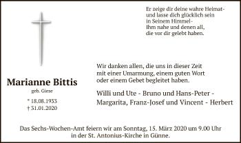 Traueranzeige von Marianne Bittis von MZV