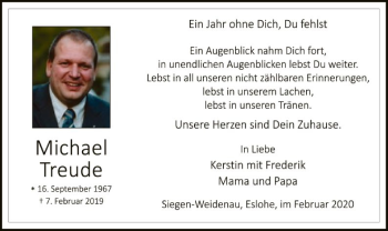 Traueranzeige von Michael Treude von MZV