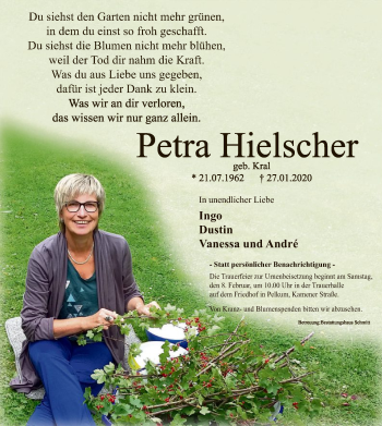 Traueranzeige von Petra Hielscher von MZV