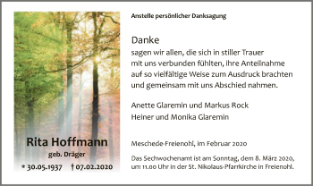 Traueranzeige von Rita Hoffmann von MZV