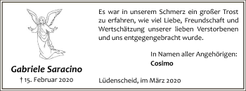 Traueranzeige von Gabriele Saracino von MZV