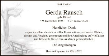 Traueranzeige von Gerda Rausch von MZV