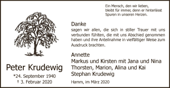 Traueranzeige von Peter Krudewig von MZV