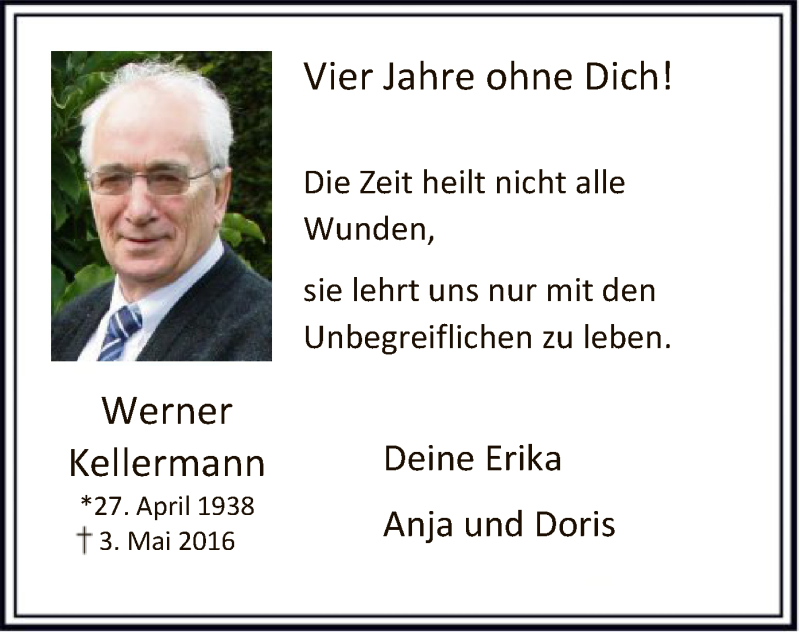  Traueranzeige für Werner Kellermann vom 02.05.2020 aus WA