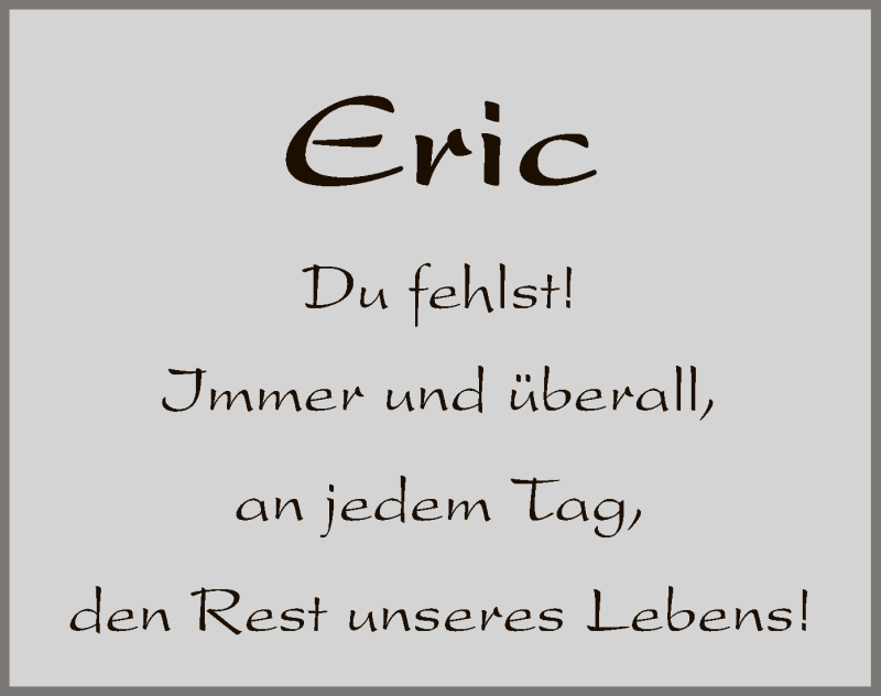  Traueranzeige für Eric Gehrmann vom 03.07.2020 aus WA