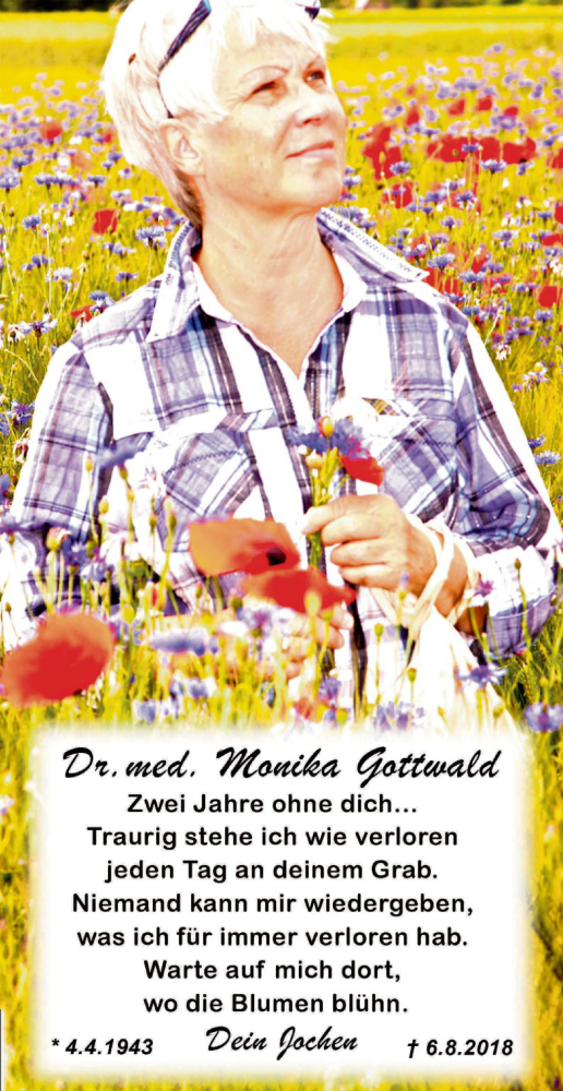  Traueranzeige für Monika Gottwald vom 06.08.2020 aus WA