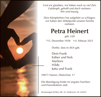 Traueranzeige von Petra Heinert von WA