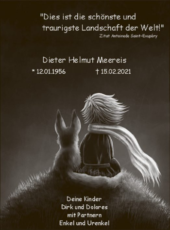 Traueranzeige von Dieter Helmut Meereis von WA