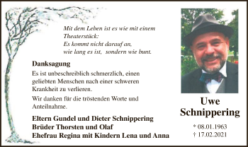 Traueranzeige von Uwe Schnippering von WA