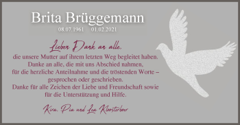 Traueranzeige von Brita Brüggemann von WA