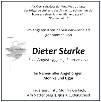 Traueranzeige von Dieter Starke von WA
