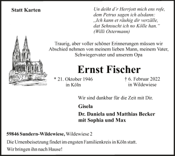 Traueranzeige von Ernst Fischer von WA
