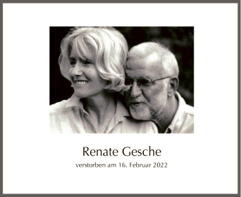 Traueranzeige von Renate Gesche von WA