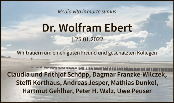 Traueranzeige von Wolfram Ebert von WA