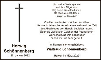 Traueranzeige von Herwig Schönnenberg von WA