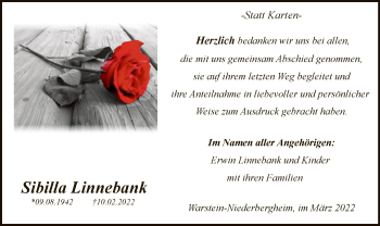 Traueranzeige von Sibilla Linnebank von WA