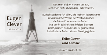 Traueranzeige von Erika Clever von WA