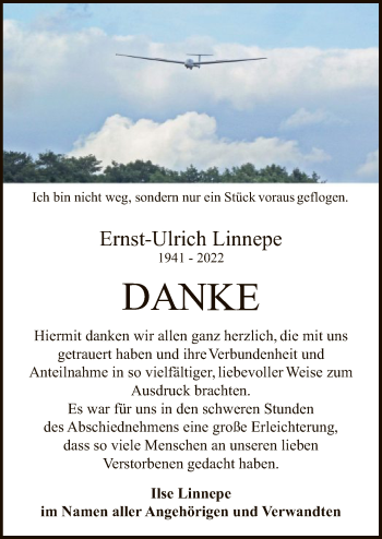 Traueranzeige von Ernst-Ulrich Linnepe von WA