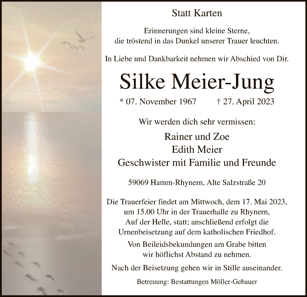  Traueranzeige für Silke Meier-Jung vom 06.05.2023 aus WA