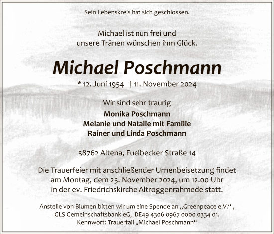 Traueranzeige von Michael Poschmann von WA