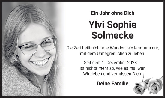 Traueranzeige von Ylvi Sophie Solmecke von WA