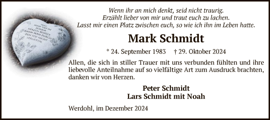 Traueranzeige von Mark Schmidt von WA