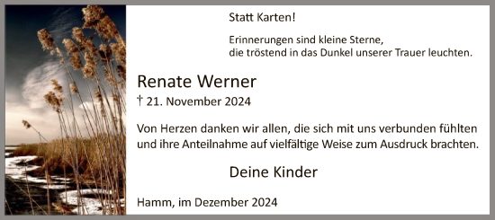 Traueranzeige von Renate Werner von WA