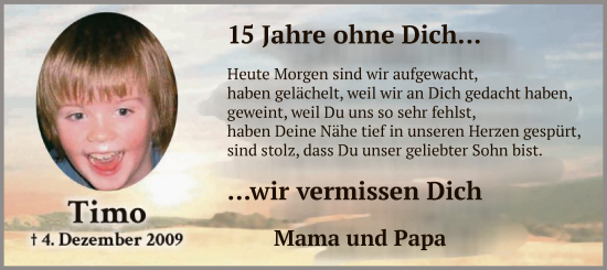 Traueranzeige von Timo  von WA