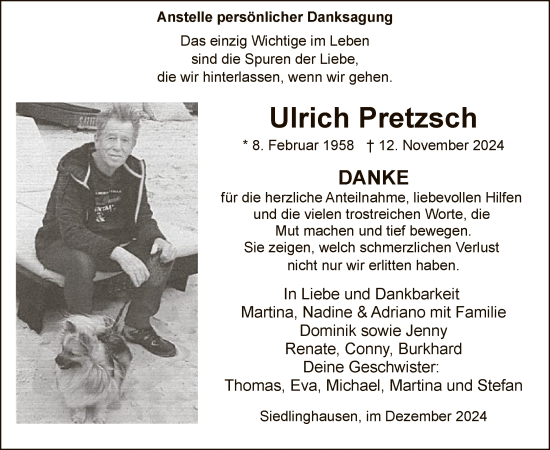 Traueranzeige von Ulrich Pretzsch von WA