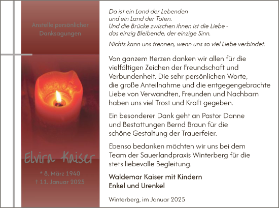Traueranzeige von Elvira Kaiser von WA