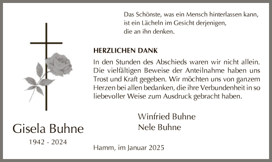 Traueranzeige von Gisela Buhne von WA