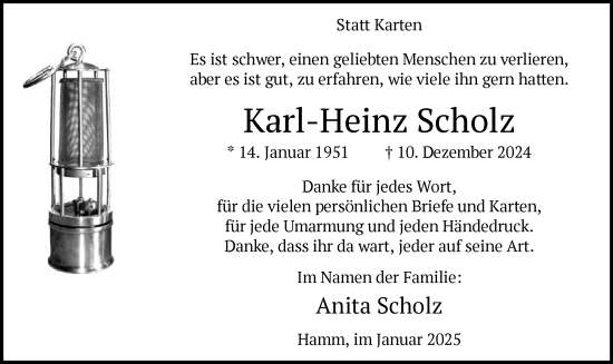 Traueranzeige von Karl-Heinz Scholz von WA