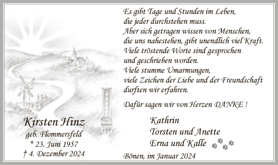 Traueranzeige von Kirsten Hinz von WA