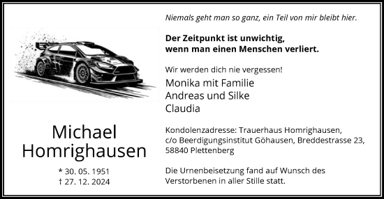 Traueranzeige von Michael Homrighausen von WA