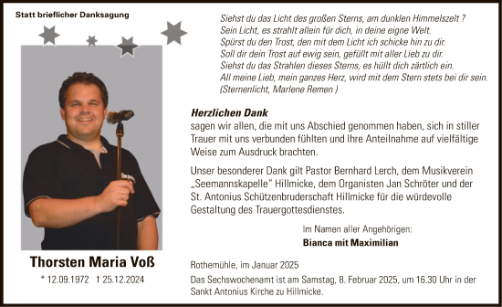 Traueranzeige von Thorsten Maria Voß von WA