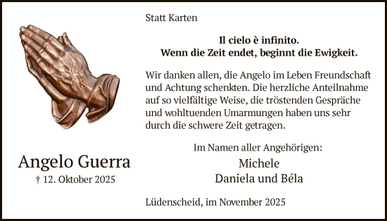 Traueranzeige von Angelo Guerra von HALN