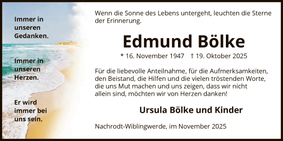 Traueranzeige von Edmund Bölke von HALN