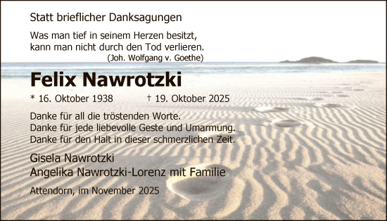 Traueranzeige von Felix Nawrotzki von HASK