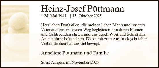 Traueranzeige von Heinz-Josef Püttmann von HASO