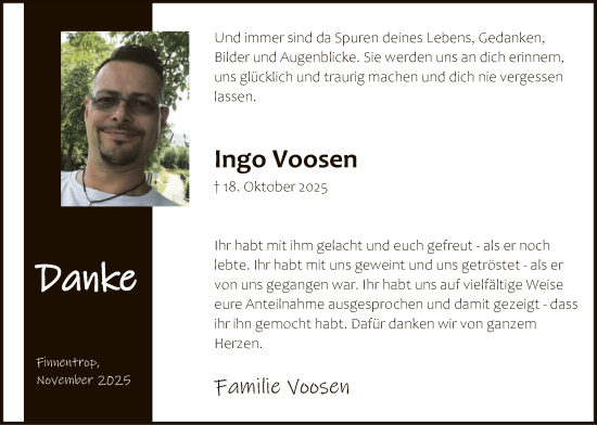Traueranzeige von Ingo Voosen von HASK