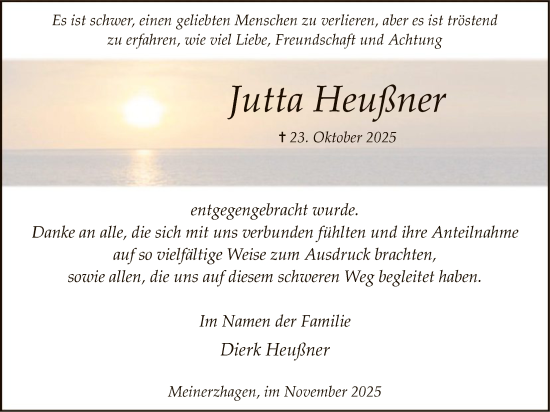 Traueranzeige von Jutta Heußner von HALN