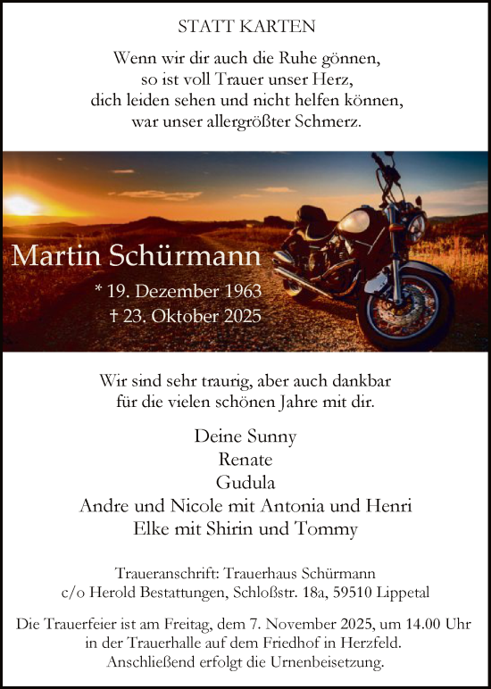 Traueranzeige von Martin Schürmann von HASO