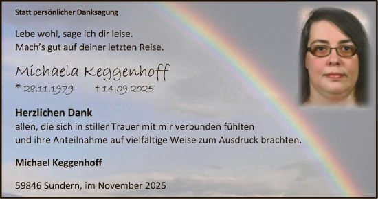 Traueranzeige von Michaela Keggenhoff von HASK