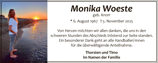Traueranzeige von Monika Woeste von HALN