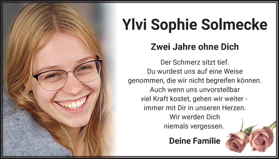 Traueranzeige von Ylvi Sophie Solmecke 