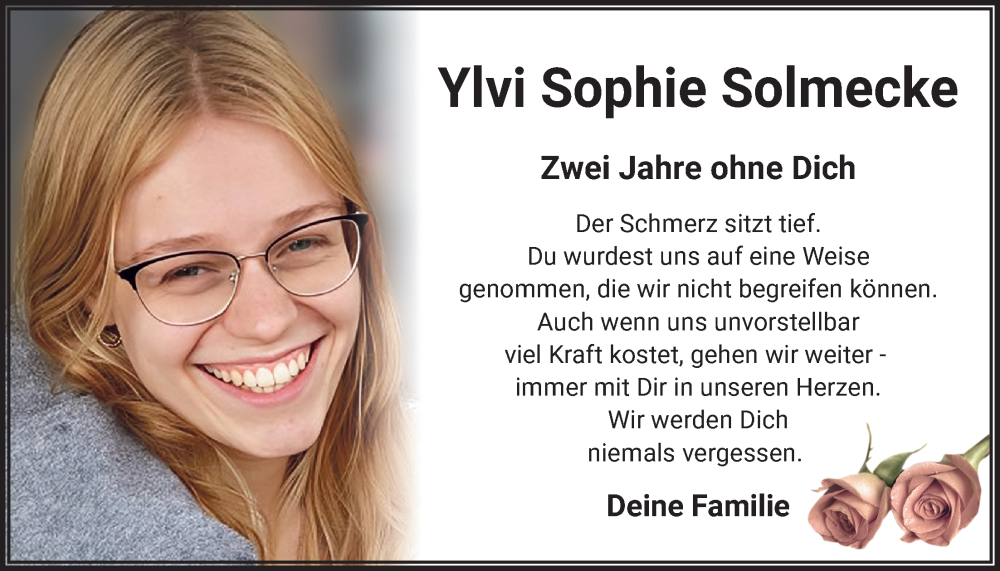  Traueranzeige für Ylvi Sophie Solmecke vom 15.12.2025 aus 