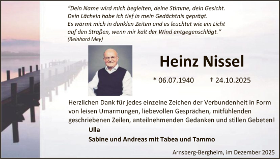 Traueranzeige von Heinz Nissel von HASK
