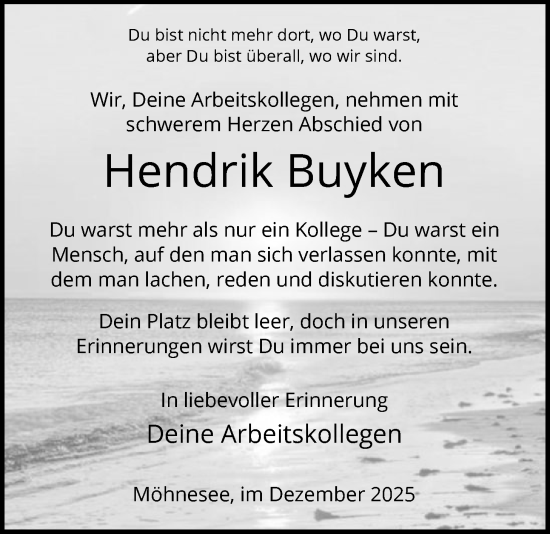 Traueranzeige von Hendrik Buyken von HASO