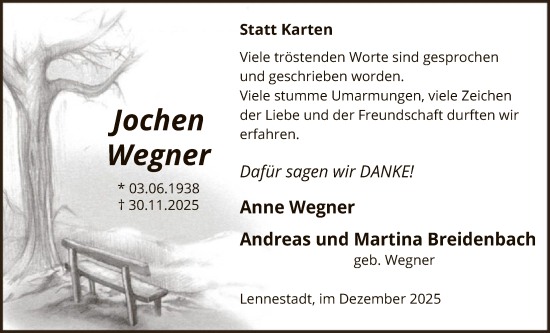 Traueranzeige von Jochen Wegner von HASK